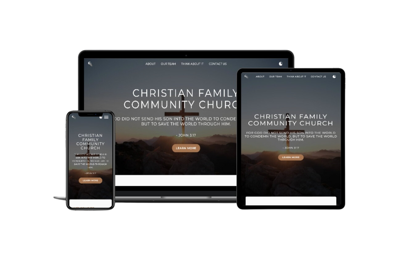 Image of Christian Family Community Church website on various devices