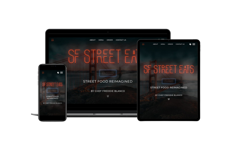 Image of SF Street Eats website on various devices